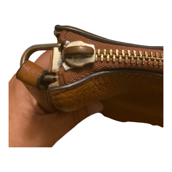 Kate Spade Leila Triple Gusset Crossbody Bag Warm Gingerbread Pebbled Leather - Picture 11 of 13